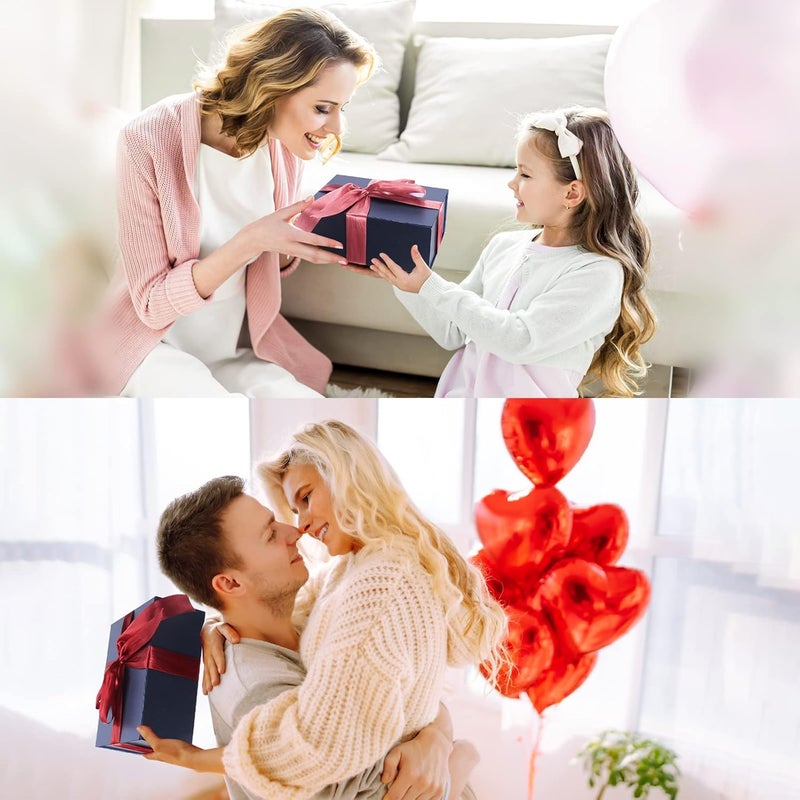 Ditwis 4 Pack 9.5x7x4 Inches Gift Boxes with Magnetic Closure Lids, Blue Magnetic Box for Wedding, Groomsmen Bridesmaid Proposal, Birthdays, Mother's Day - Image 2